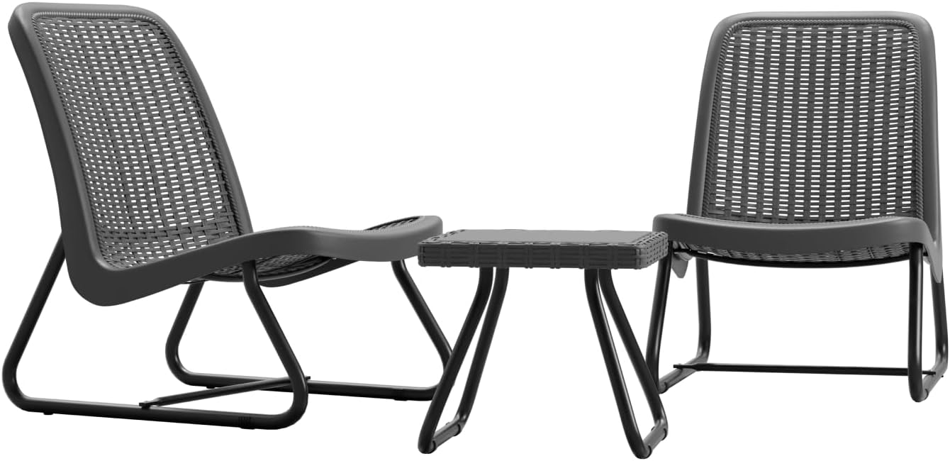 tectake® Gartenmöbel Set für 2 Personen, Outdoor Möbel wetterfest für Balkon, als Gartenlounge, Terrassenmöbel, Sitzgruppe mit 2X Loungesessel und 1x Gartentisch Beistelltisch, Rattan Optik