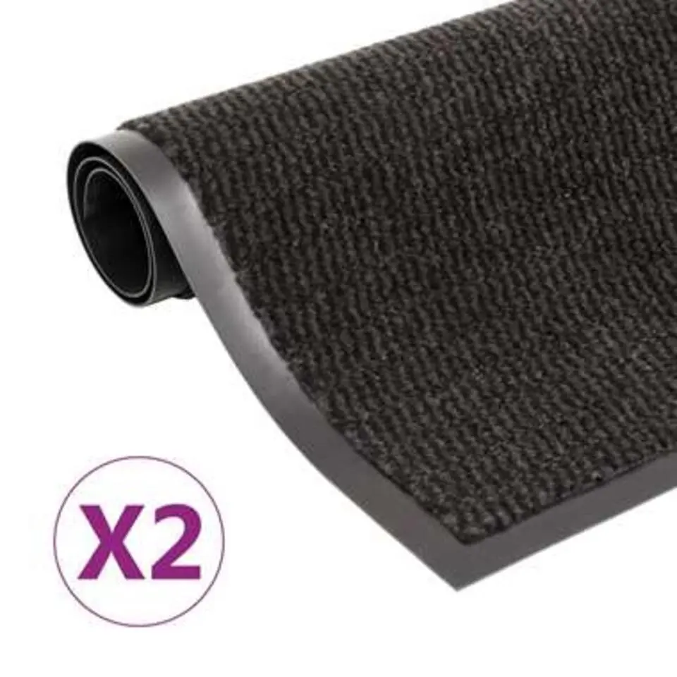 vidaXL - Deurmat - Zwart - Stof - 60 x 90 cm - 2 stuks