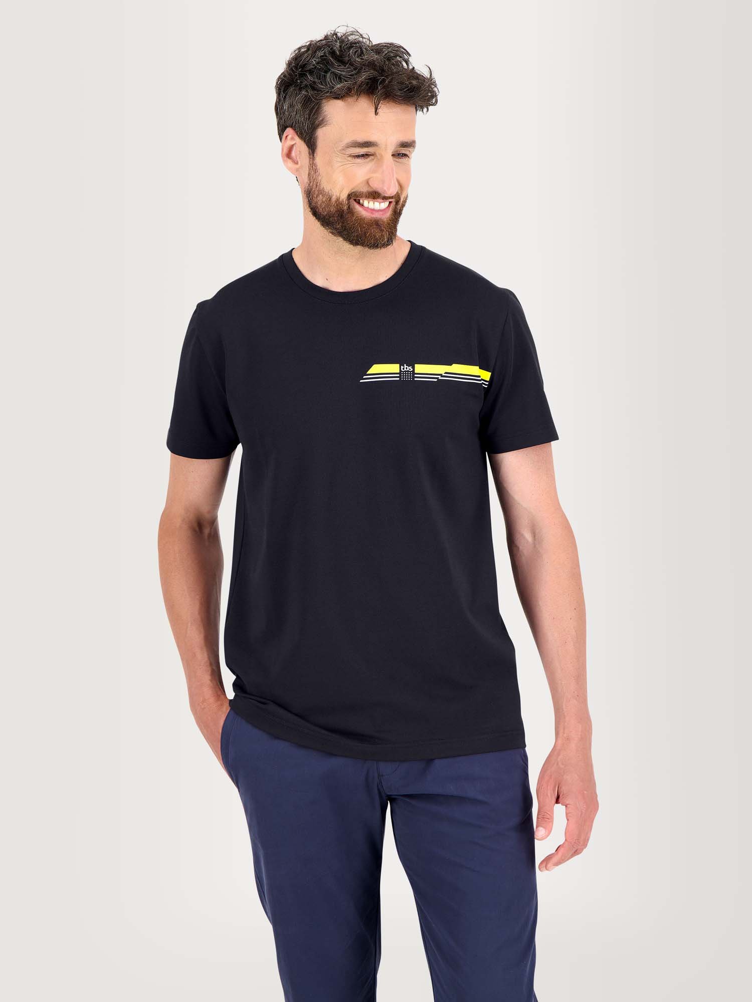 Tee Shirt Homme Micro Piqué Stretch Marine
