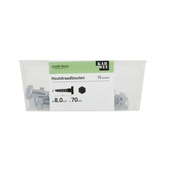 KARWEI houtdraadbout M8x70 mm 15 stuks