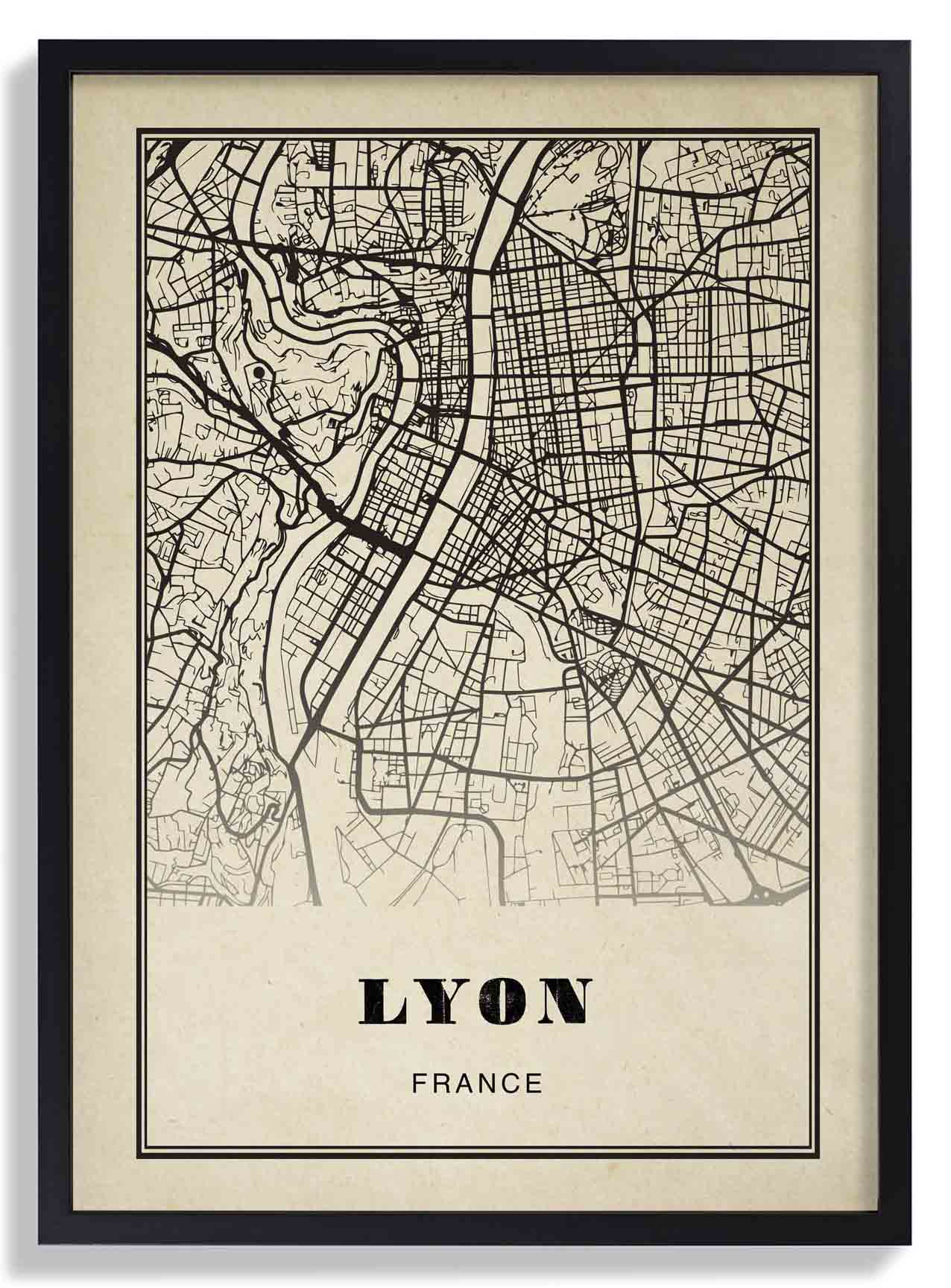 Lyon Stadt Sepia