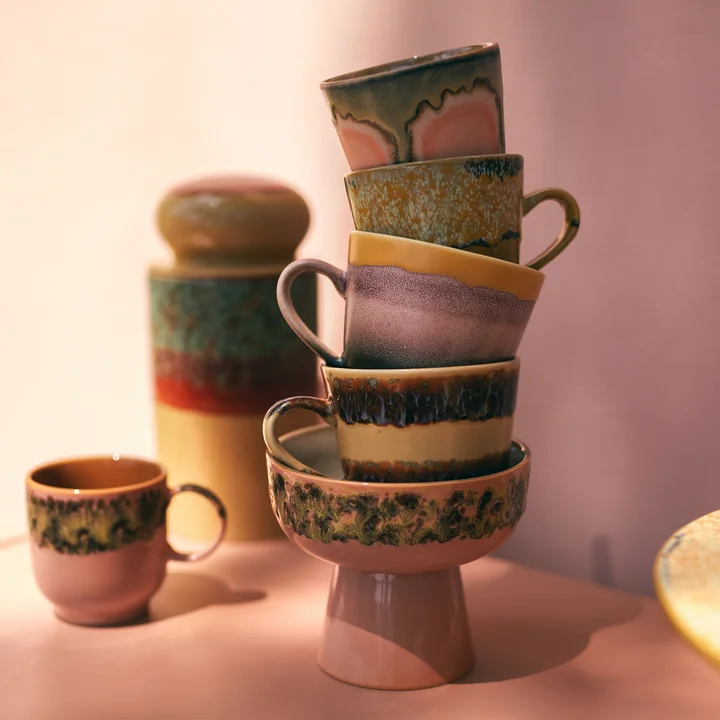 HKliving - 70's Americano Tasse 260 ml, asteroids