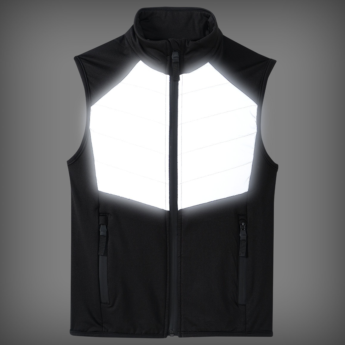 Beatwear Kinder Sport-Steppweste mit Reflektor schwarz