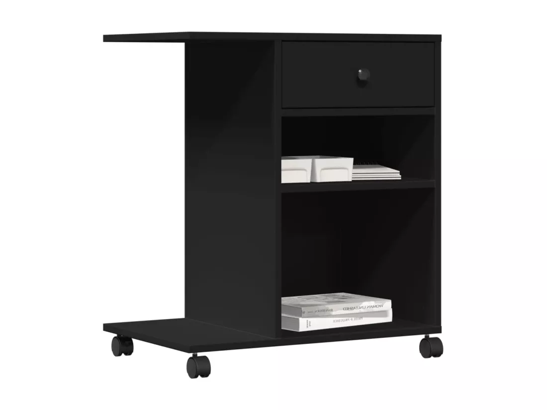 Support d'imprimante avec roulettes noir 60x40x68,5 cm