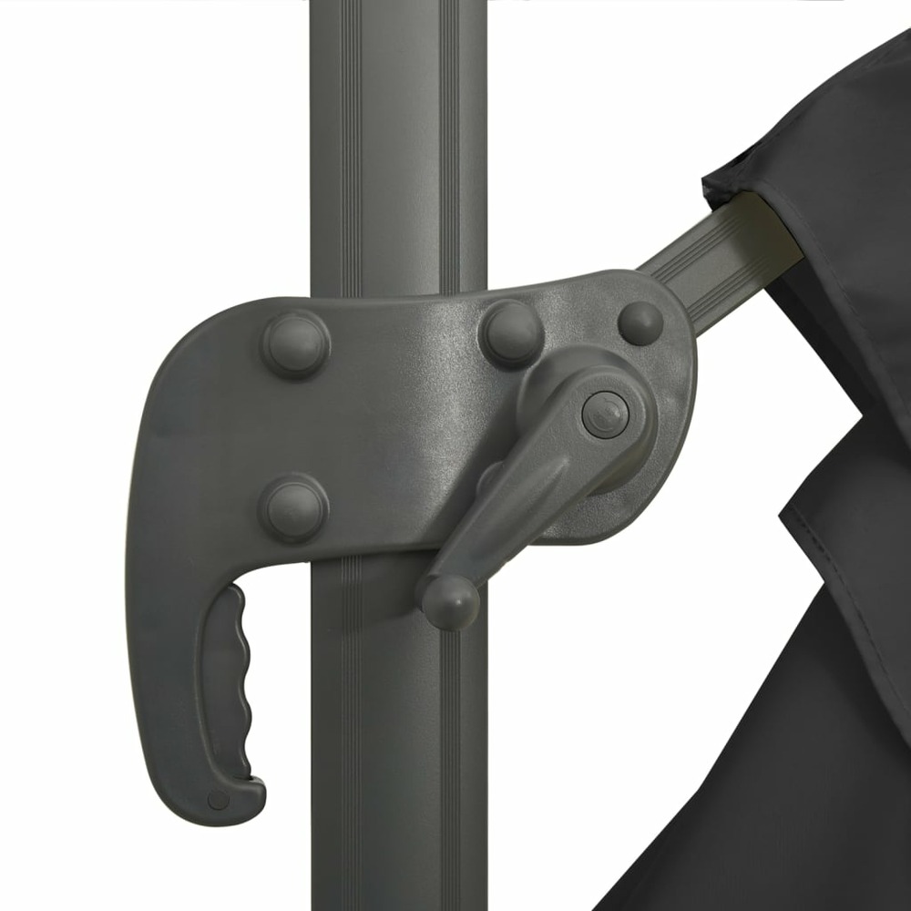 Parasol meuble de jardin cantilever à double toit 300 x 300 cm noir