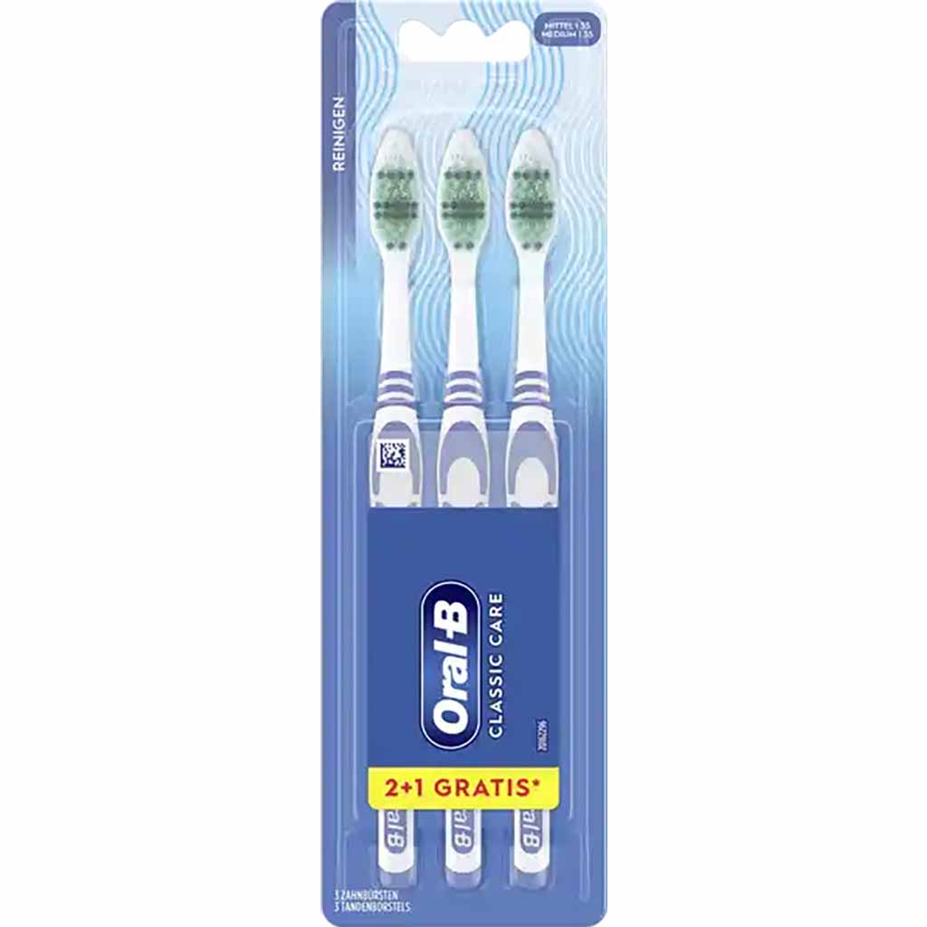 Oral-B Zahnbürste Classic Care mittel, 3 Stück