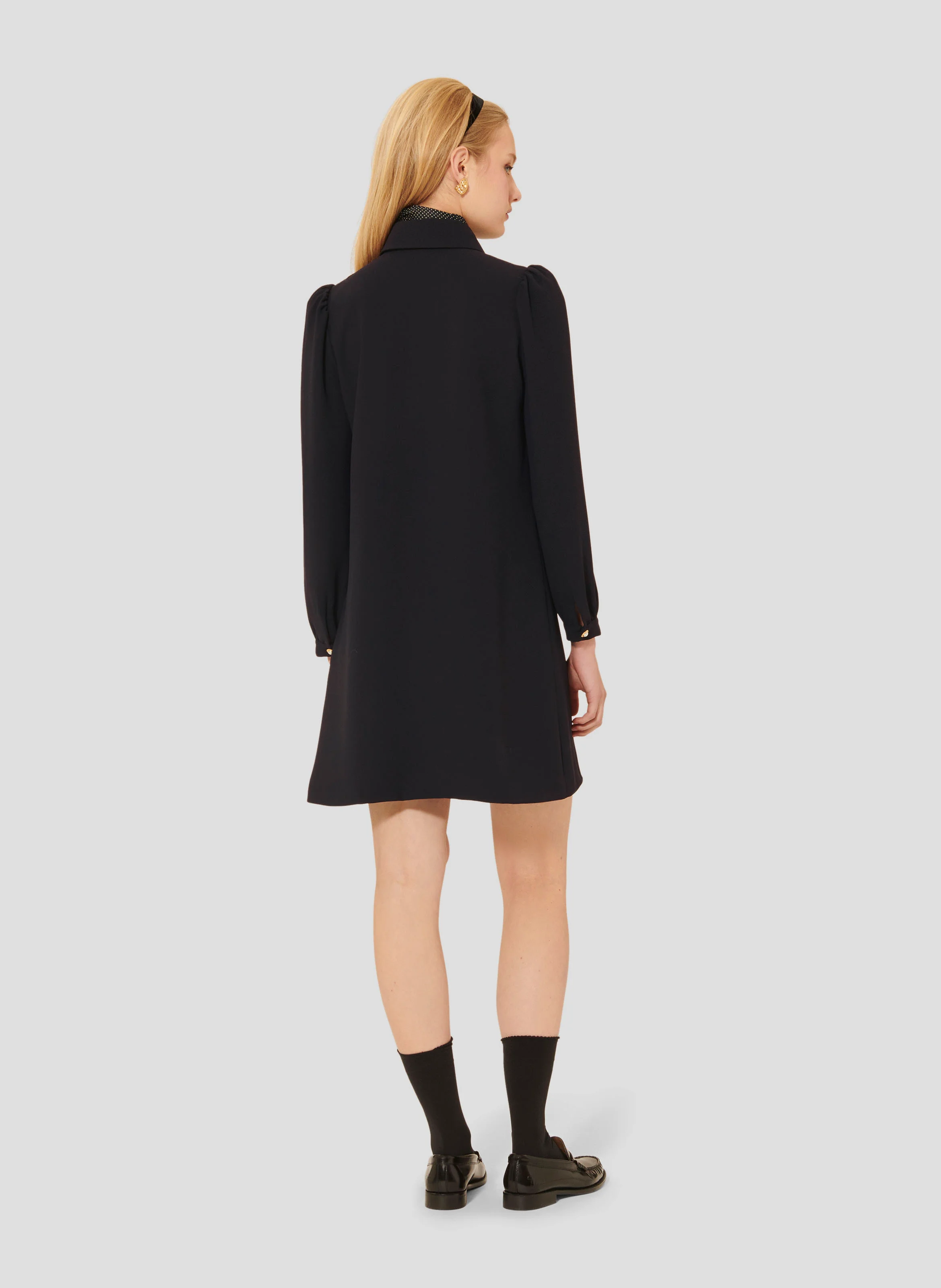 ROLFO - Robe courte col chemise | Noir