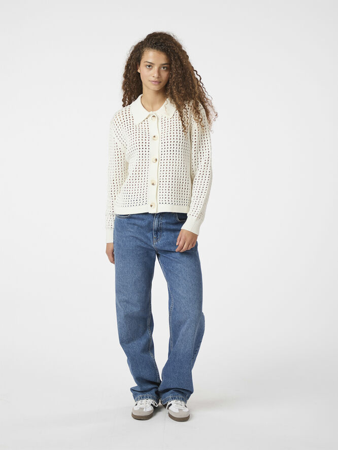 Neo Noir Laurana Crochet Cardigan Off white