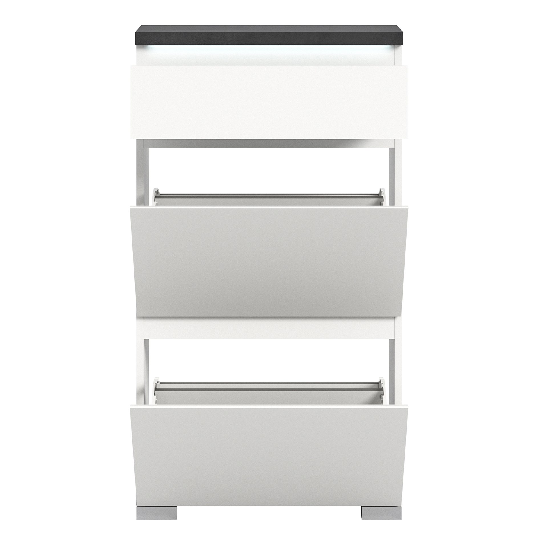 Schuhschrank SHOELOVE - weiß-Industrial grau - 60 cm