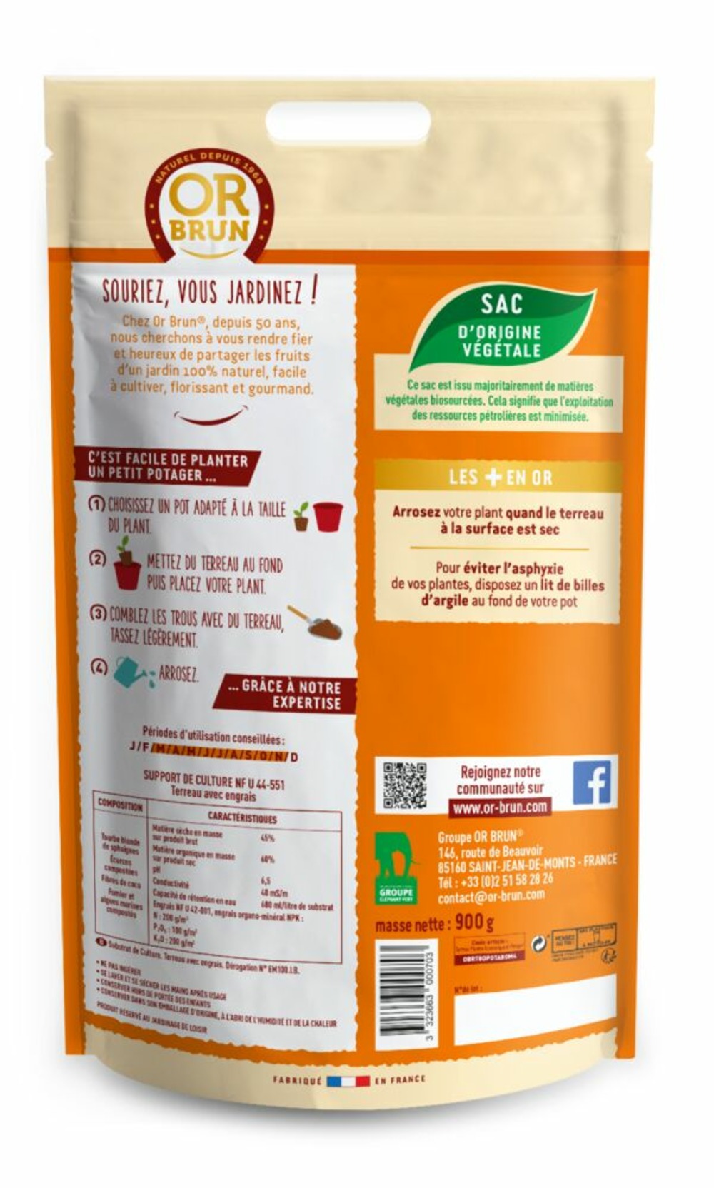 Obrtcdpotarom4 |terreau potager & plantes aromatiques | 4l | croissanc