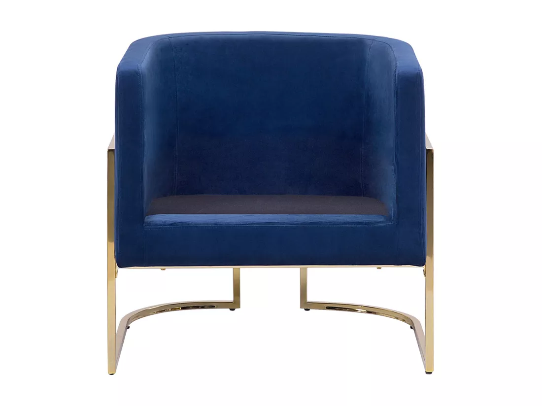 Fauteuil SIRKKA Velours Bleu foncé