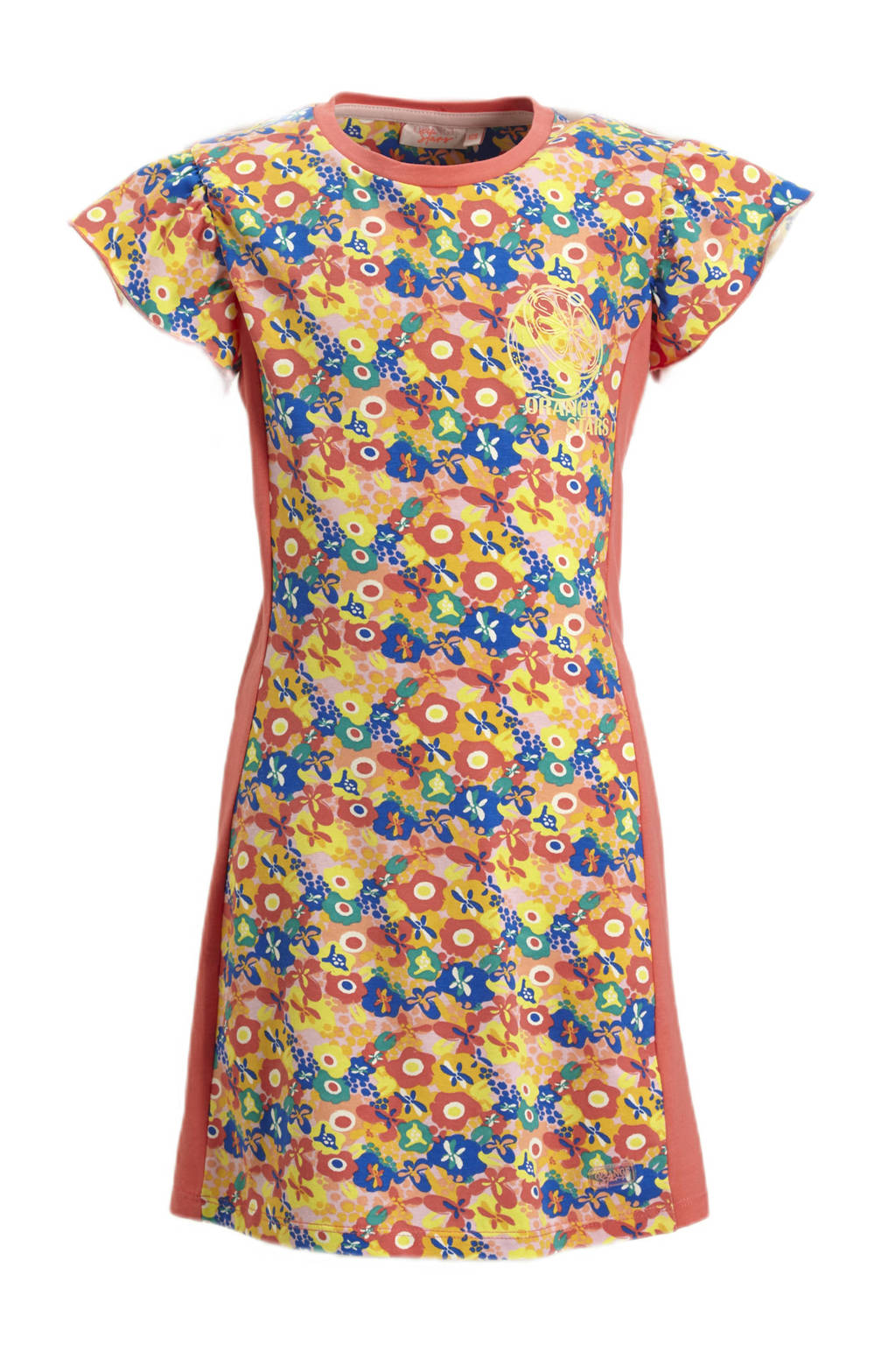 Orange Stars jurk Margareth met all over print oranje