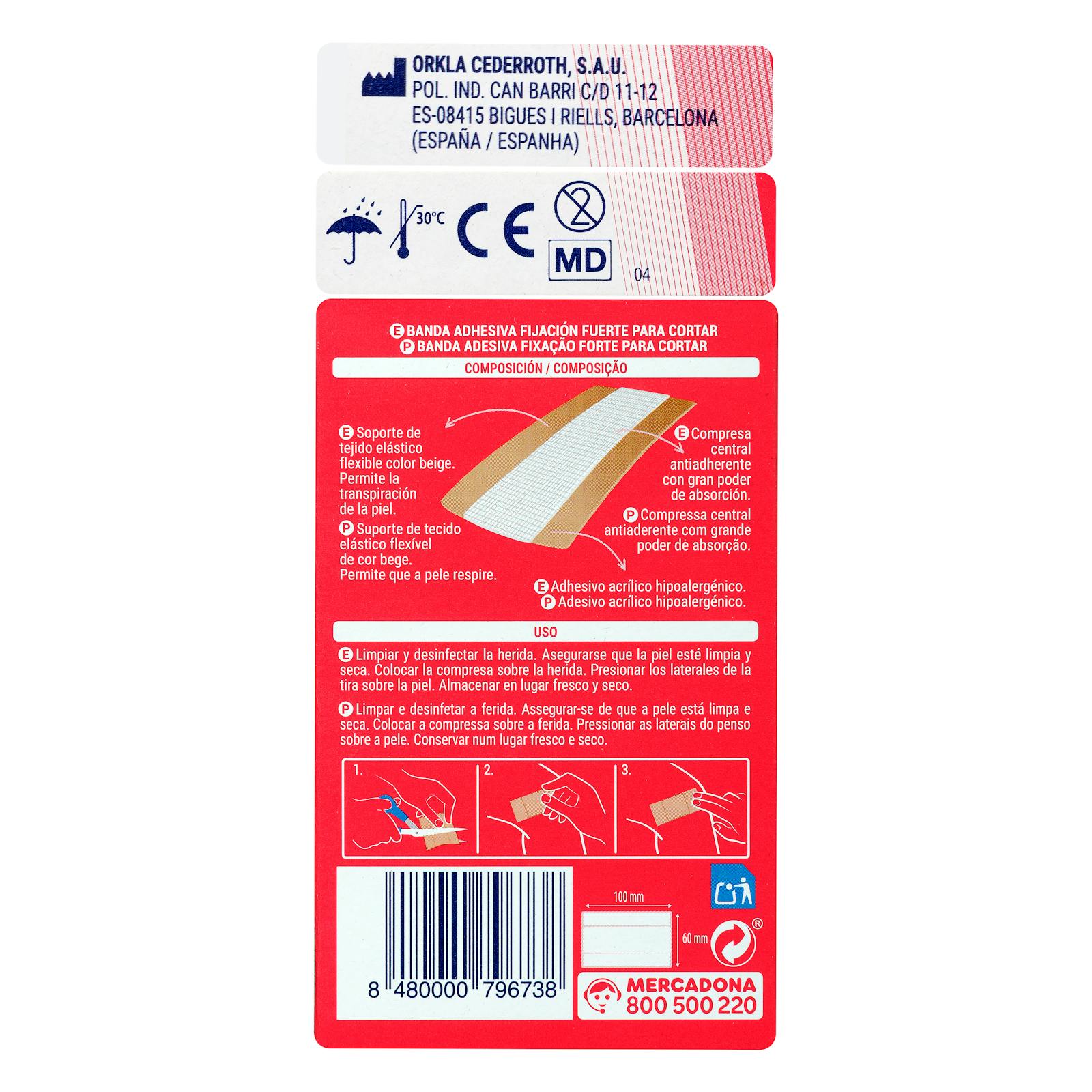 Bandes adhésives à forte tenue beiges Deliplus à découper