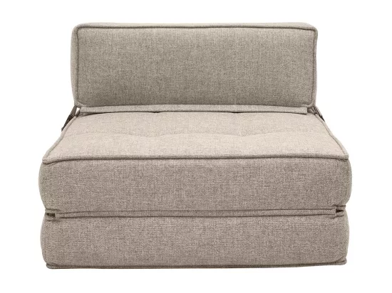 Chauffeuse 1 place convertible en tissu taupe KATY