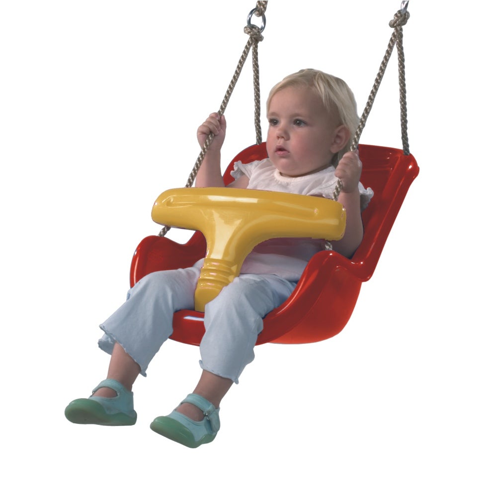 WICKEY Schommel Accessoire Babyzitje (2-delig) voor Speeltoren, Schommelframe of Klimrek – Rood-Geel