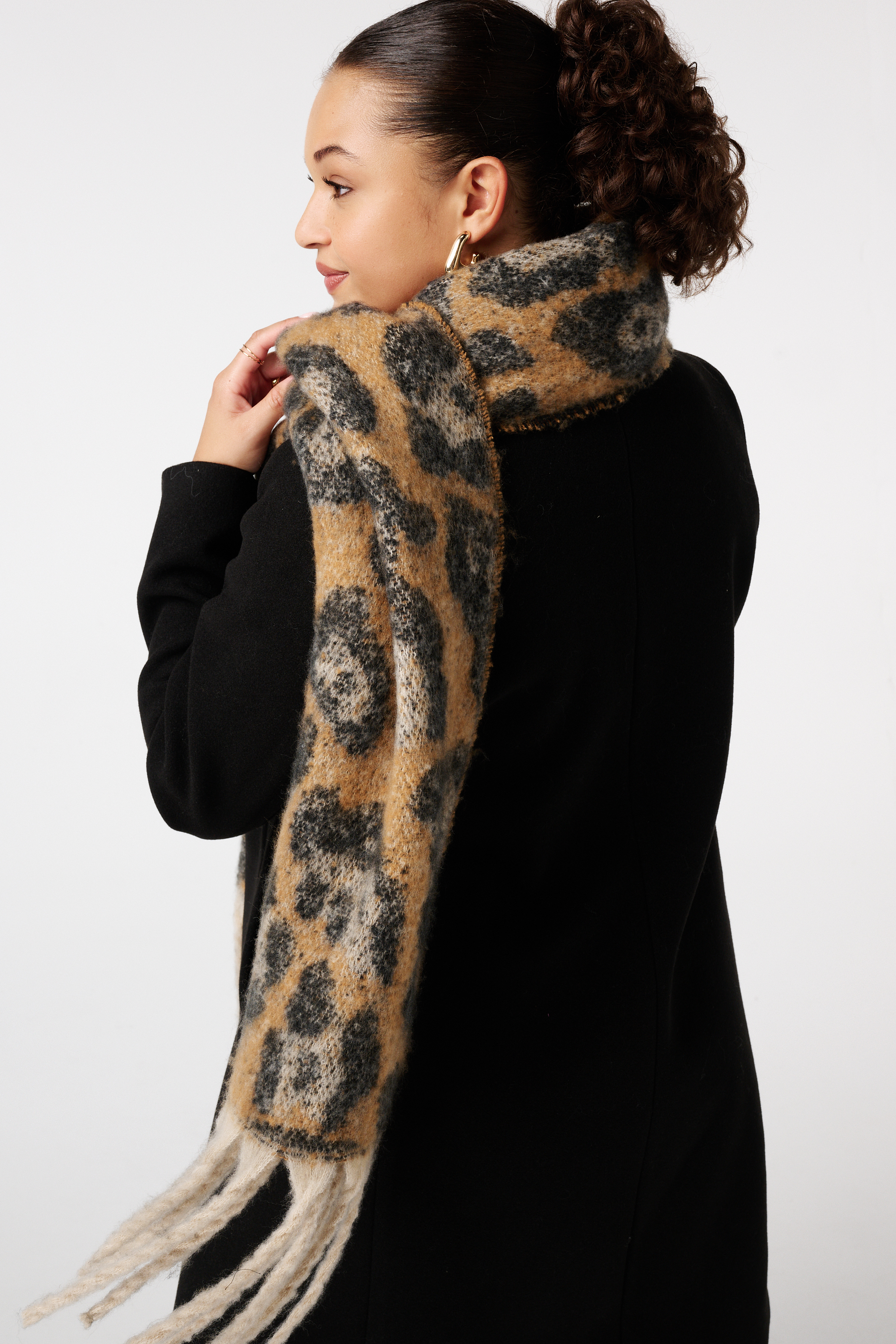 Sjaal met print Multi brown