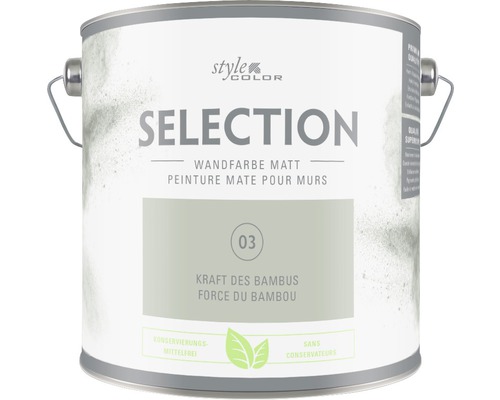 Premium muurverf Stijl Kleur SELECTIE 03 conserveringsmiddelvrij Power of Bamboo 2,5 L