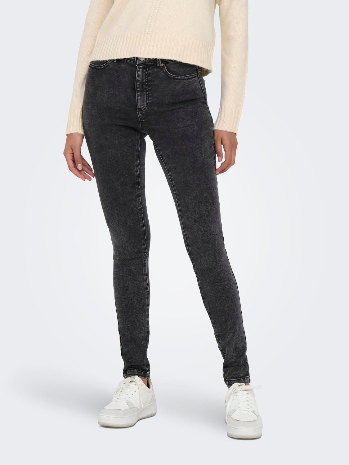 ONLFOREVER Hohe Taille Skinny Fit Jeans Washed Black