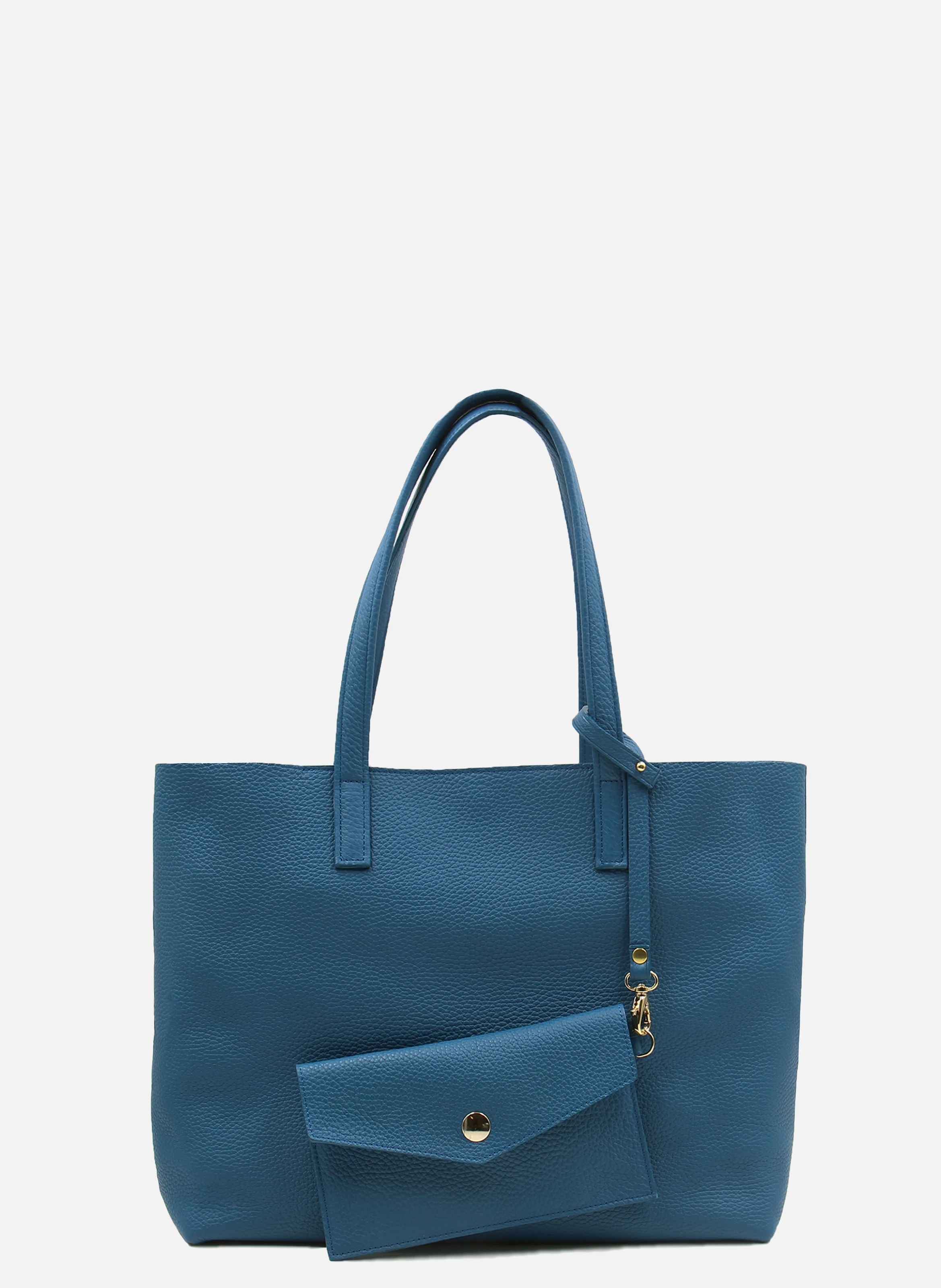 Sac cabas cuir grainé souple | Bleu