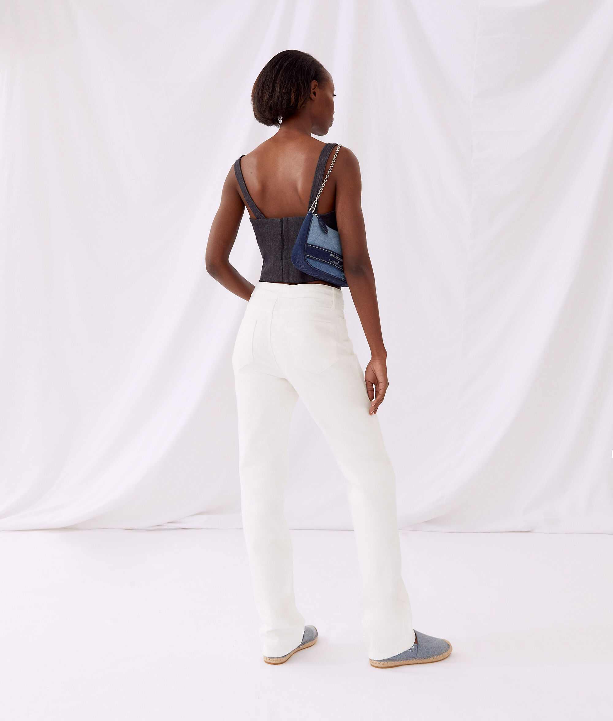 PANTALON EN JEAN BLANC KARL X AMBER VALLETTA