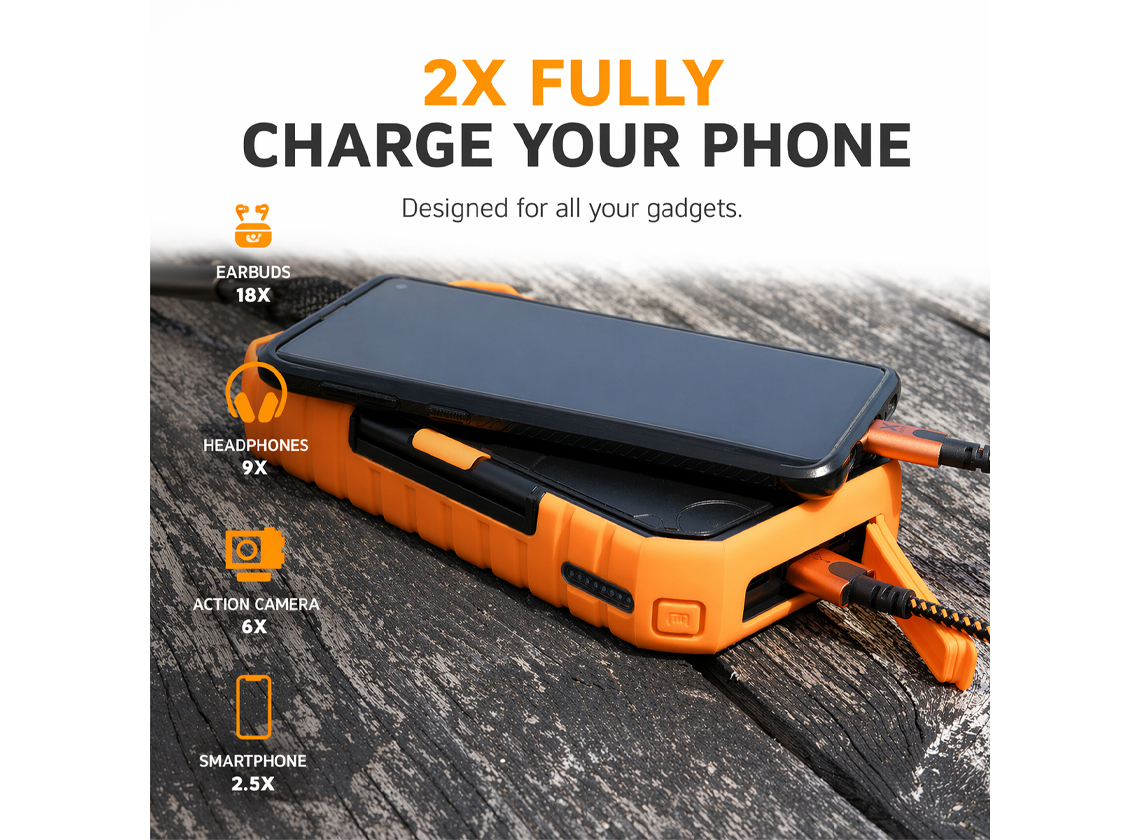 Xtorm Rugged 10.000 mAh powerbank op zonne-energie
