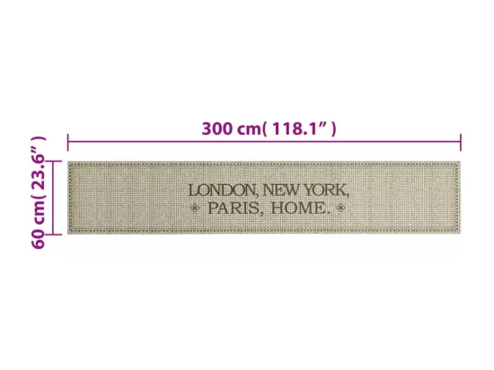 Tapis de cuisine lavable imprimé Home capitales 60x300 cm