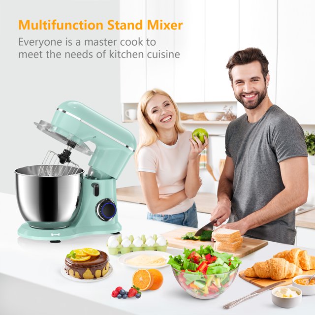 Batedeira de pedestal Samsaimo, 6,5 QT, 660 W, 10 velocidades, cabeça inclinável, batedeira elétrica de cozinha com tigela, gancho para massa, batedor e fouet para a maioria dos cozinheiros domésticos.