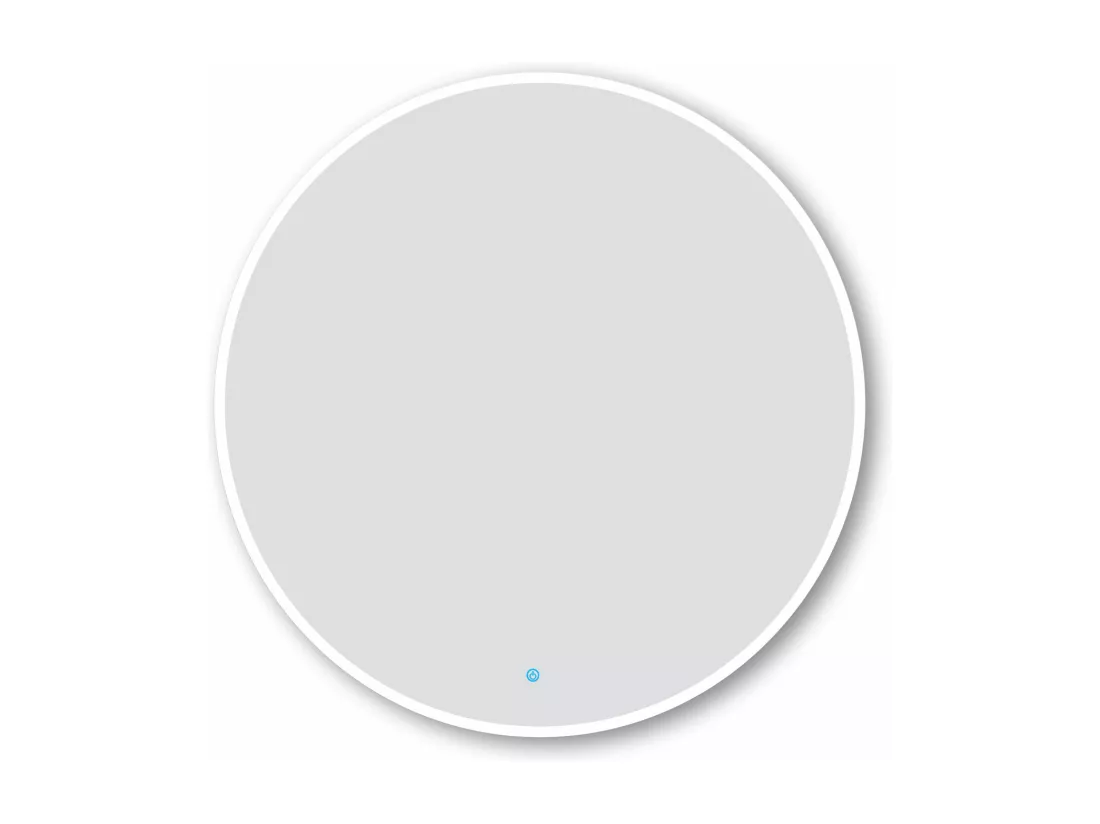 AICA Miroir de salle de bain LED rond de 90cm, dimmable + mémoire + antibuée, avec interrupteur tactile, blanc