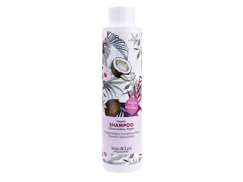 Jean & Len Shampoo Repair Kokosöl/Macadamia 300 ml Natürliches und reparierendes Haarshampoo für gesund aussehendes, starkes und glänzendes Haar