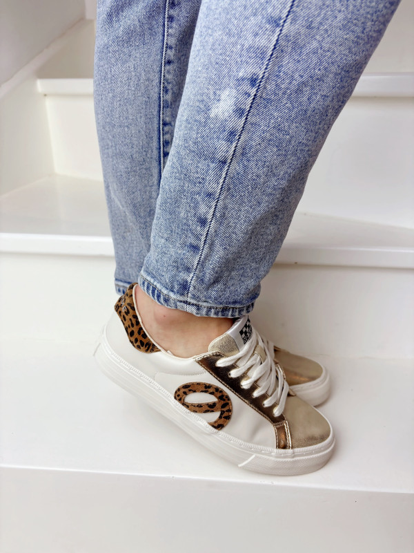 No Name - Sneakers STRIKE SIDE White/ Brown