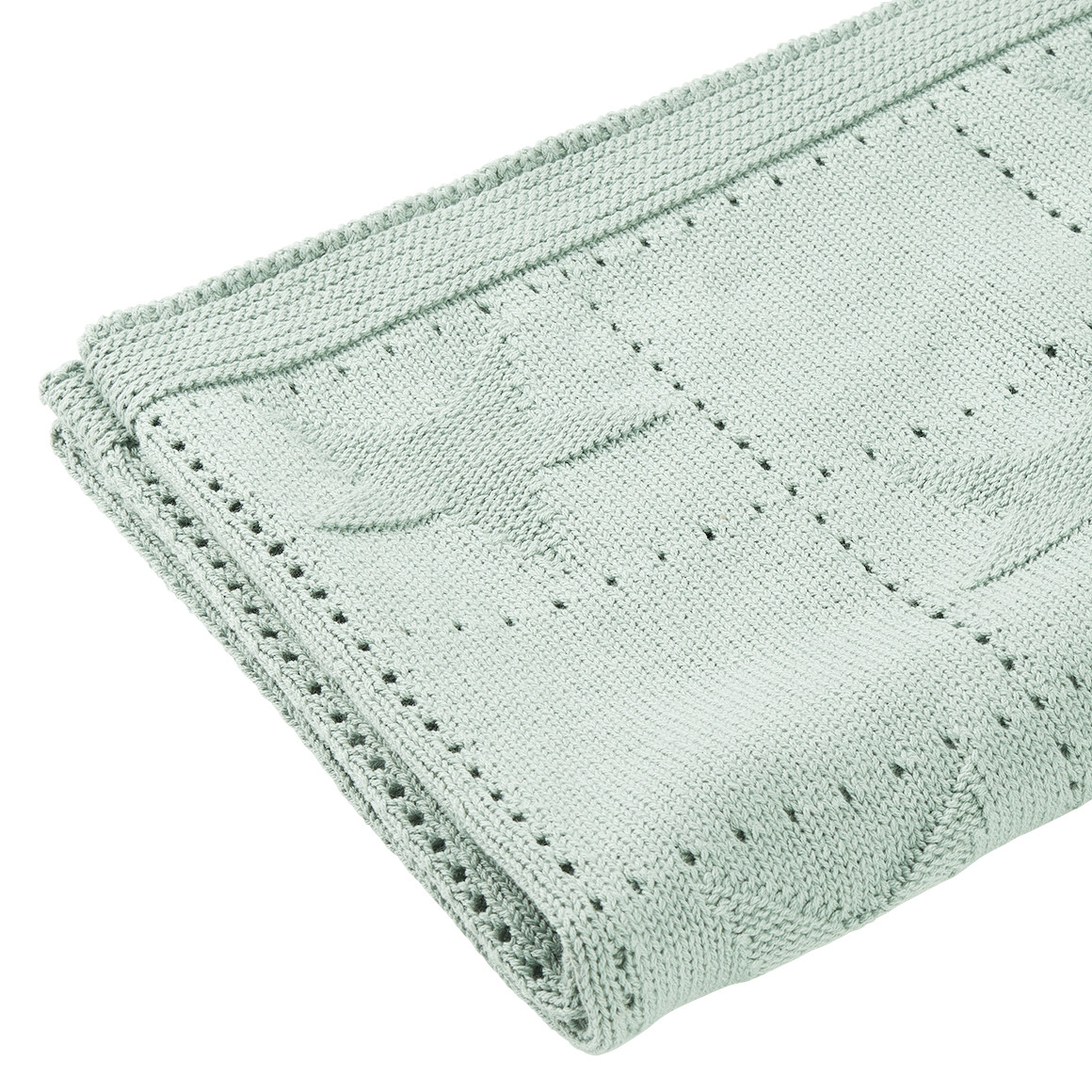 Topomini Strickdecke mit Sternen helltürkis
