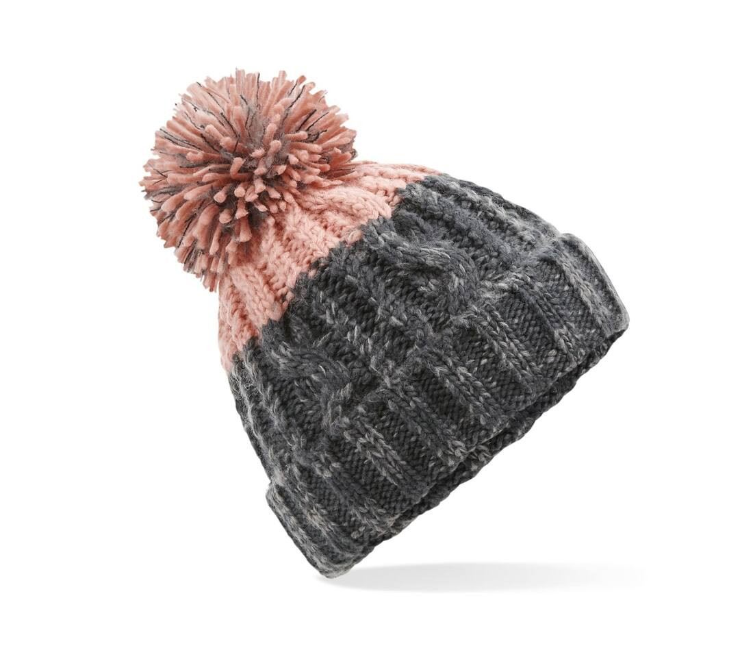 Beechfield BF437 - Bonnet Douillet à Maille Torsadée Bicolore
