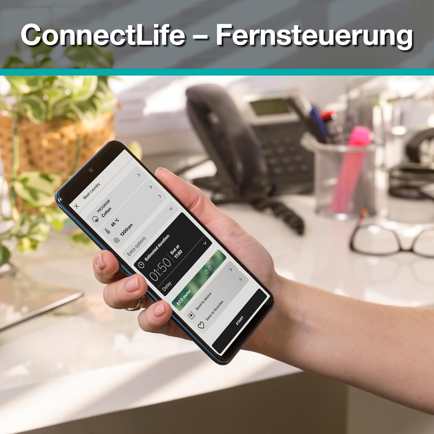 Gorenje WPNA84A2TS Waschmaschine mit Dampffunktion/ConnectLife / 8Kg / 1400 U/min / 15 Programme/Totaler AquaStop/Wave Active Trommel/ExtraHygiene/PowerWash/Schnell Waschgang/EEK: A-20%