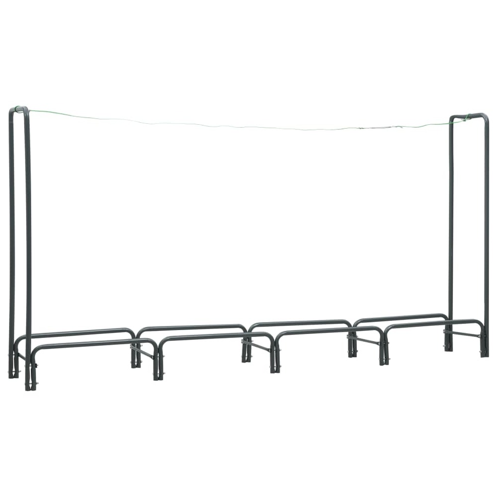 Portant de bois de chauffage anthracite 240x35x120 cm acier
