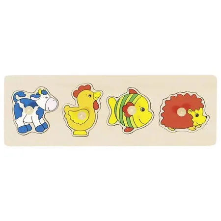 goki Steckpuzzle Tiere, 4 Teile