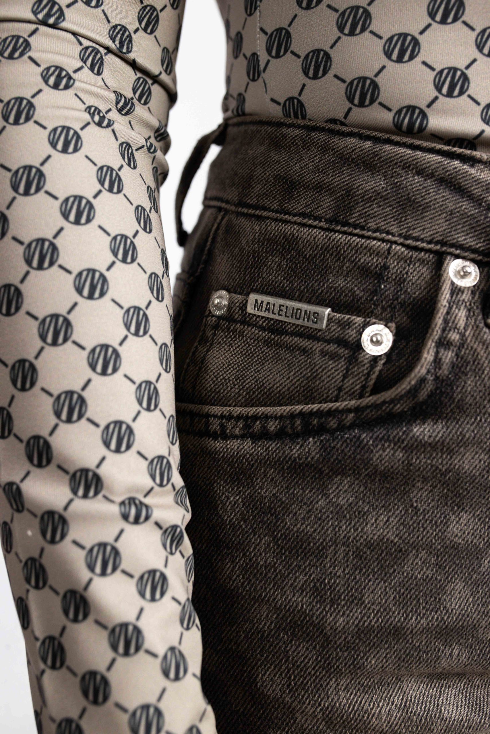 Malelions Monogram Jeans Dames Grijs
