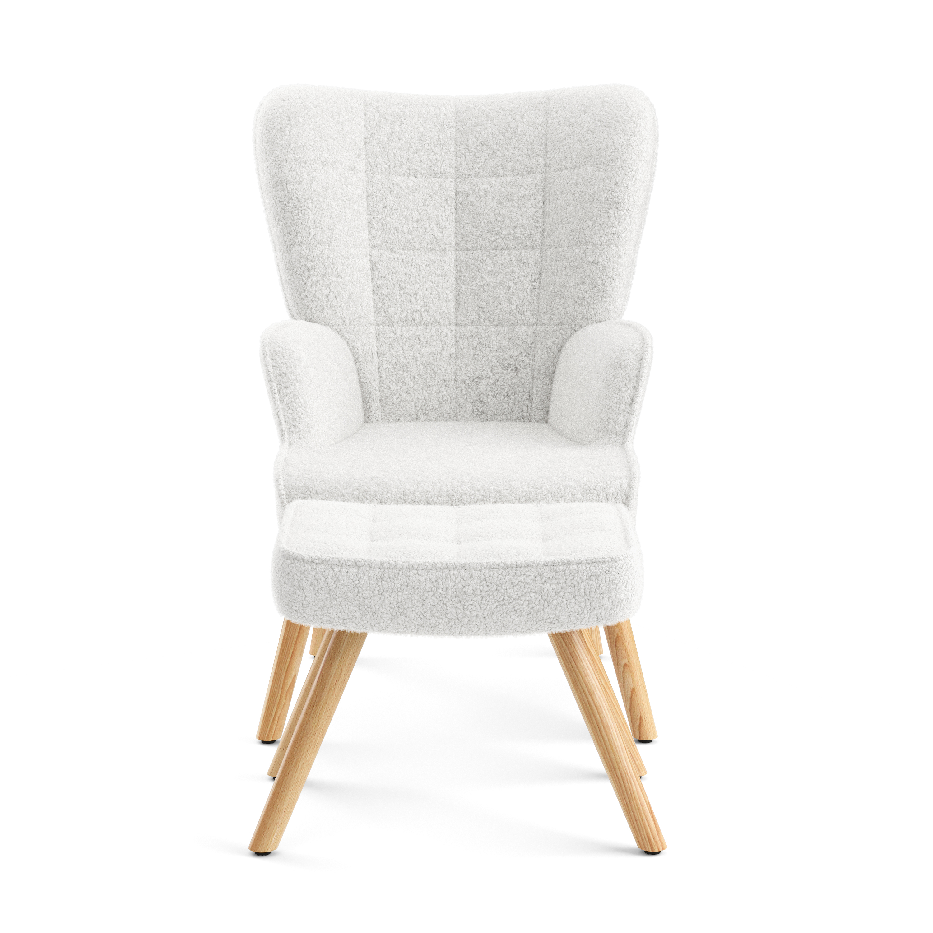 Sessel mit Hocker TEDDY weiss