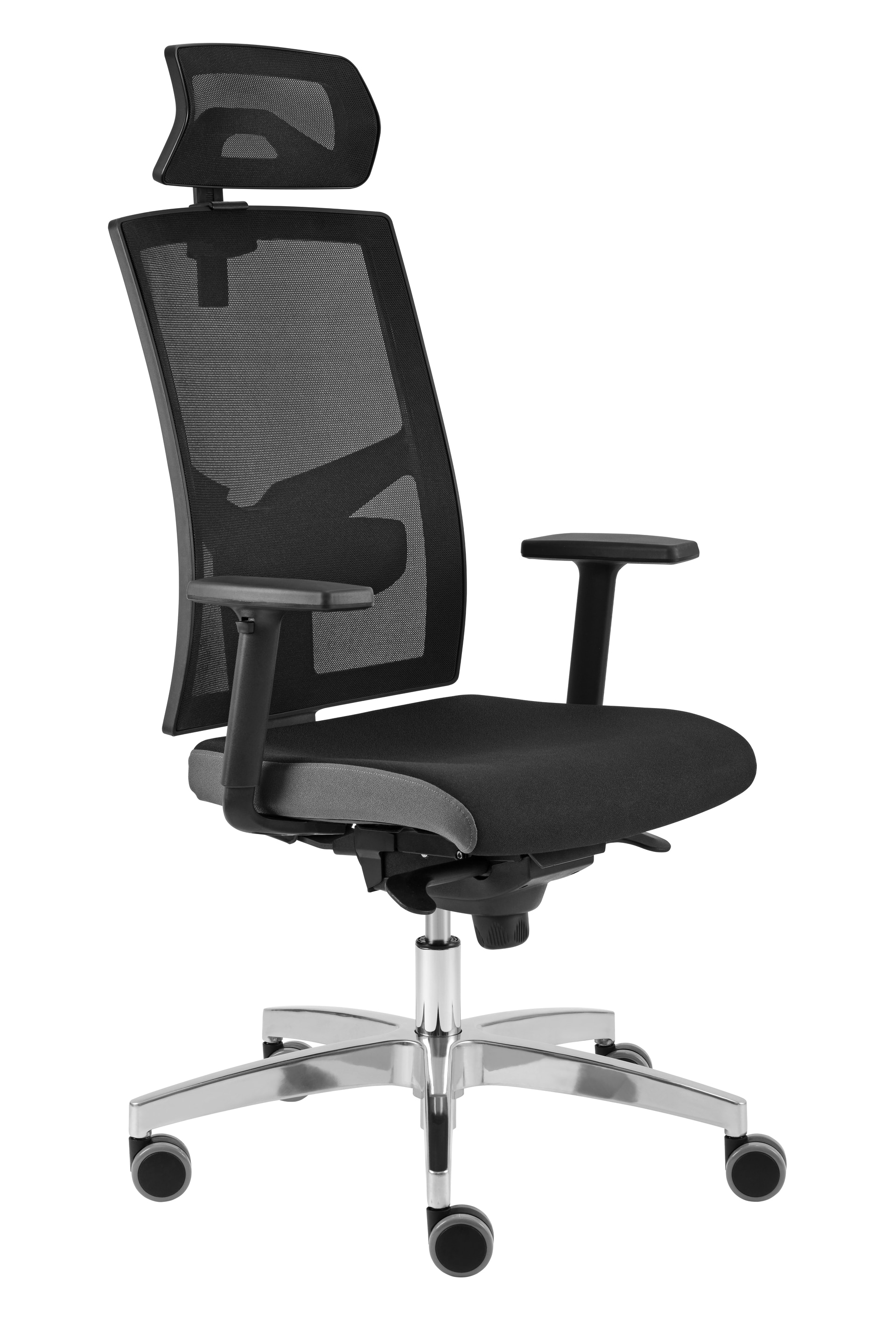 Drehstuhl PREMIUM II 70 x 133 cm schwarz/ chromfarbig