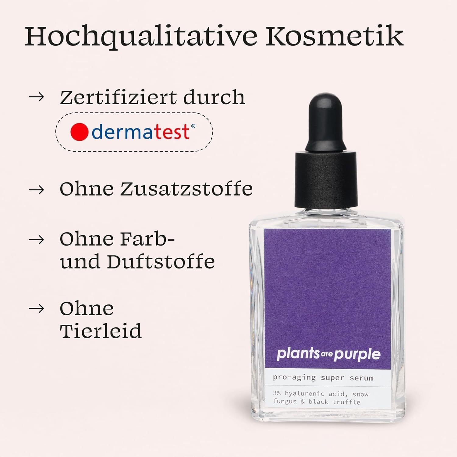 Gesichtsserum mit Hyaluronsäure + Vitamin C | keine Zusatzstoffe | Hyaluron Serum Plants Are Purple