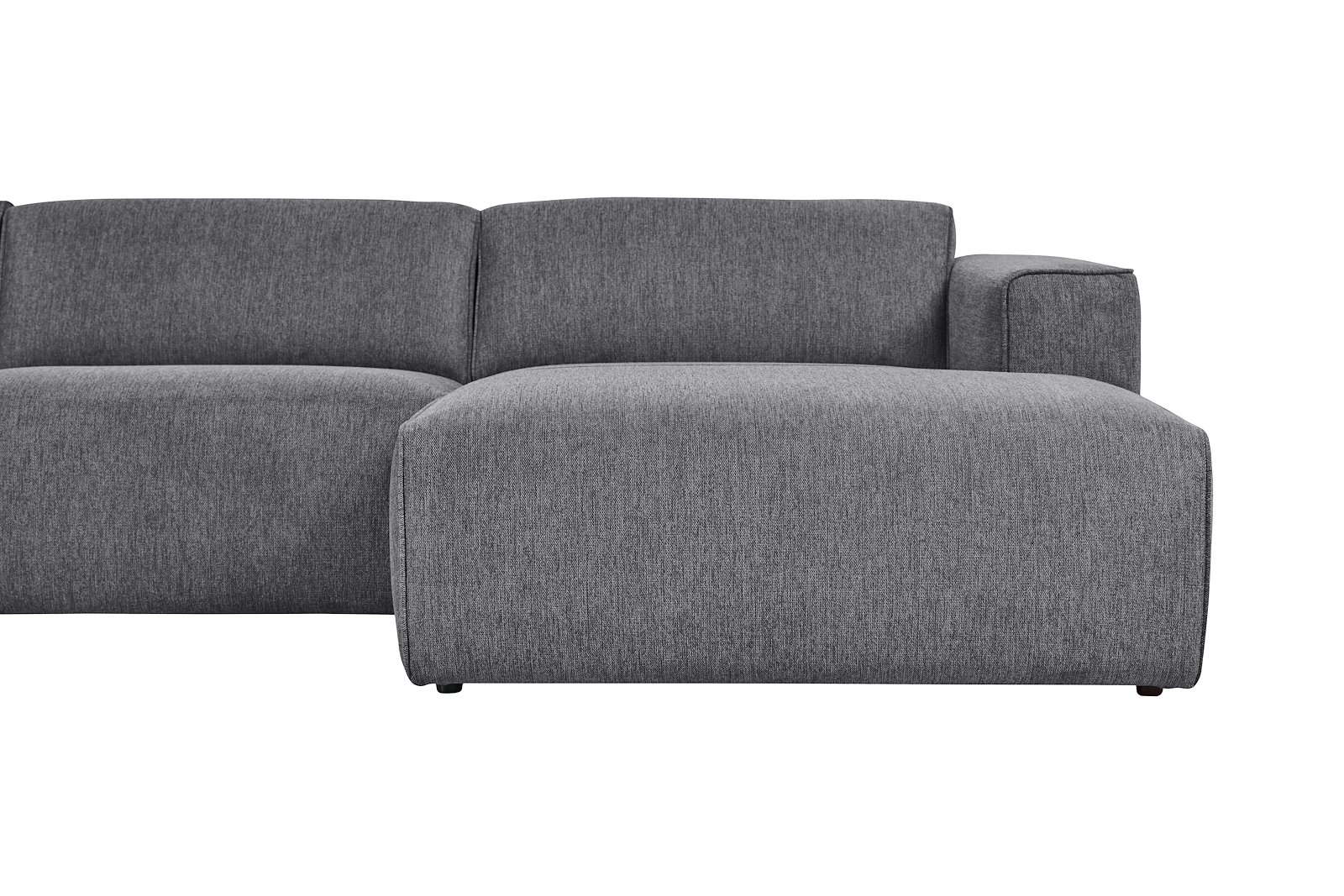 Enjoy U-sofa oppsett Åpen ende venstre liten, hjørne, 2-seter, sjeselong høyre liten i tekstil Brego 18 antrasitt med sorte ben