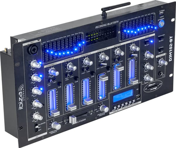 6-kanals Mikser / 12 innganger m. USB og Bluetooth