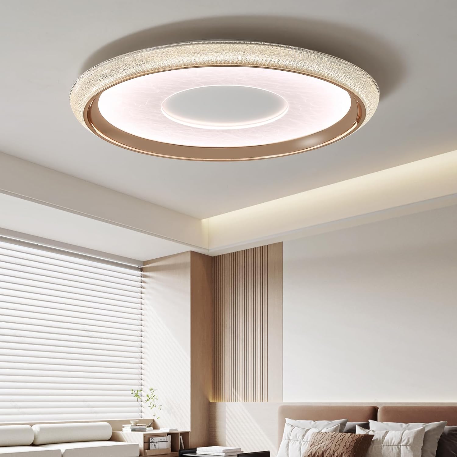 50cm Runde LED Deckenleuchte Flach Dimmbar – Mehrfachmodi 3000K-6000K, 60W Unterputz-Deckenlampe – Moderne Wohnzimmerleuchte für Flur, Esszimmer, Schlafzimmer, Bad, Arbeitszimmer
