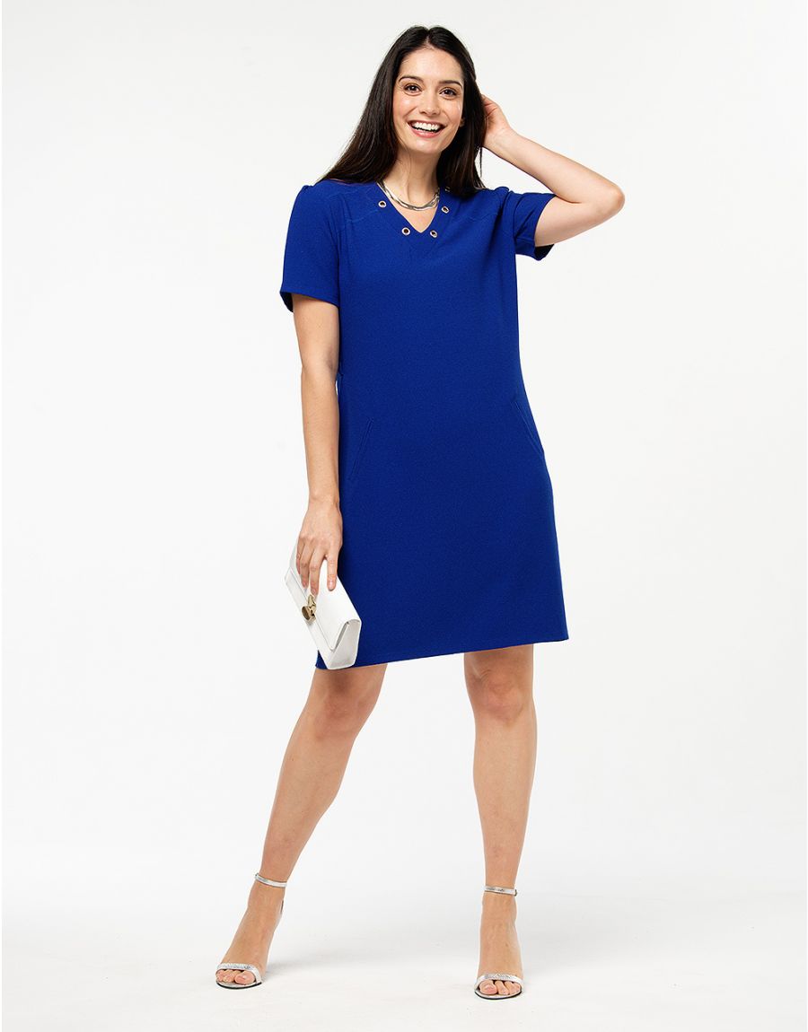 Robe droite bleu roi