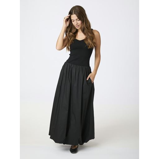 Neo Noir Ober Long Balloon Nederdel, Black, 36