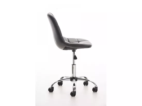 Chaise de bureau - Similicuir & Métal chromé - Noir - Emil