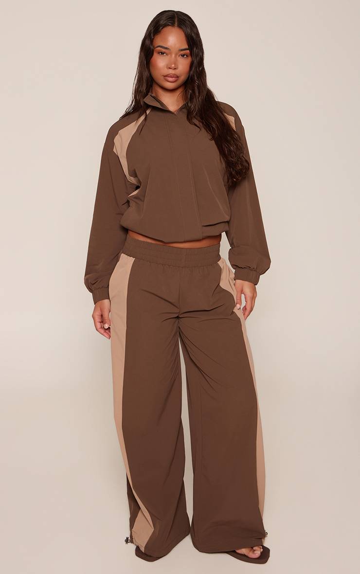 Chocolat Pantalon De Jogging Large En Tissu Shell Plt