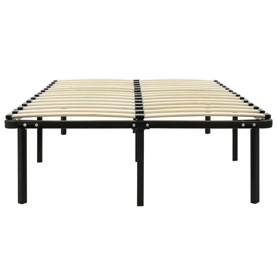 vidaXL - Bed frame met hout lattenbodem - Zwart - Metaal - 120x200 cm