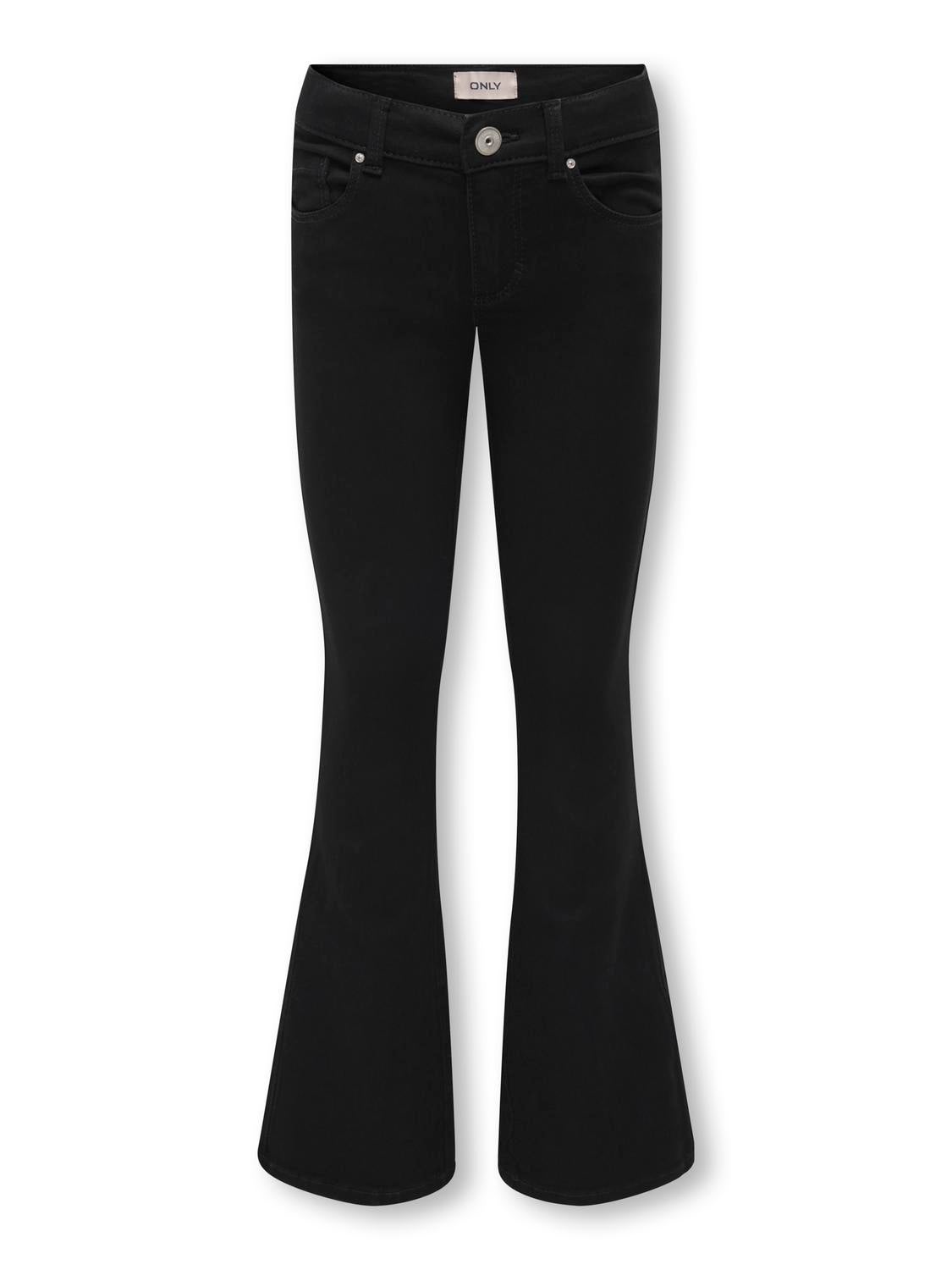 KOGROYAL Mittlere Taille Ausgestellt Jeans Black Denim