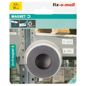 Magneetband ferrite zelfklevend wit 2,5m x 30mm
