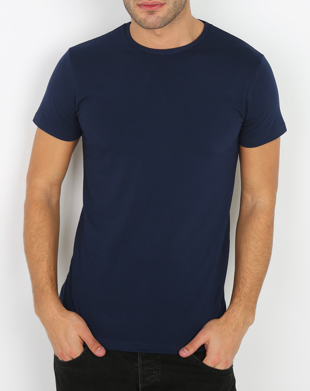 Mare T-Shirt Col V Manches Courtes marine